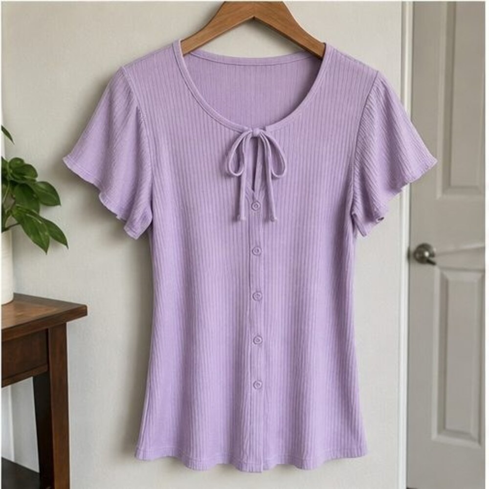 Lilac Button Blouse